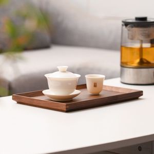 Solid Wood Tray <b>Rectangle</b> Japanese Style Tea Serving Plate <b>Coffee</b> <b>Table</b> Dessert Platter Household Storage Dish - Product Image 3