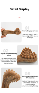 Juguete Masticable para Perros de Fibra de Madera TPR de Grado Alimenticio, Juguete Interactivo Duradero para Limpieza Dental, Juguete Seguro para Molares de Perro, Venta al por Mayor OEM - Product Image 5