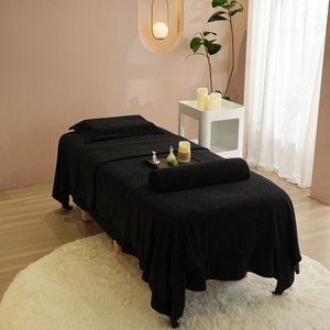 Ensemble de couvertures de table de massage en <span class=keywords><strong>polaire</strong></span> noire Earthlite DELUXE Ensemble de draps de lit pour le visage super doux et résistant aux taches - Product Image 4