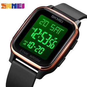 <span class=keywords><strong>Skmei</strong></span> <span class=keywords><strong>1858</strong></span> vente en gros classique hommes montre numérique élégant élastique étanche affichage numérique Simple montre-bracelet décontractée - Product Image 6