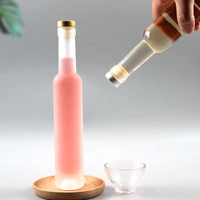 Groothandel Platte Vorm Transparante Glazen Flessen voor Fruitwijn IJswijn 500ml 375ml 200ml Schroefdop Aangepaste Logo