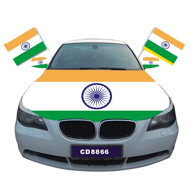 Promotieproduct Fabriek Aangepaste India Custom Vlag Voor Auto Achterzijde Custom Indian Auto Kap Cover Vlag