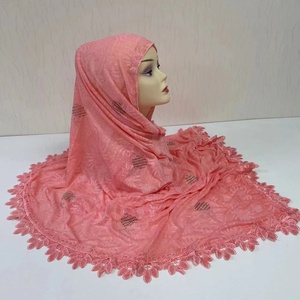 MS-2126 2024 nouveau Style printemps automne <span class=keywords><strong>femmes</strong></span> 100% coton broderie dubaï écharpe strass Hijab voile - Product Image 2