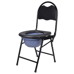 Chaise de toilette portable pliable, robuste, ouverte sur le devant, antidérapante, pour personnes âgées et femmes enceintes - Product Image 3