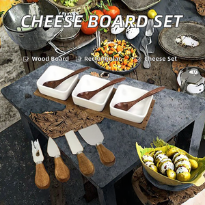 แผ่นหินอ่อนไม้อะคาเซียค่าโดยสารสำหรับตกแต่งห้องครัวบอร์ดชีสให้บริการแก่แขกที่ให้ของขวัญแก่แม่และพ่อรัก - Product Image 2