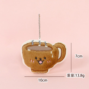 Pendentif en peluche amusant en coton PP de 12 cm (4 pouces) en forme de gâteau d'anniversaire ou de beignet, décoration à suspendre pour sac, cadeau d'anniversaire - Product Image 5