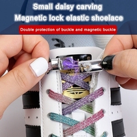 Enfants et adultes serrure métallique magnétique plate pour lacet sans cravate dentelle de chaussure élastique Polyester paresseux Sneaker dentelle pour adultes et Ki