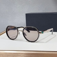 Lunettes de soleil ovales en acétate et métal de style designer de haute qualité avec protection UV400, élégantes et luxueuses