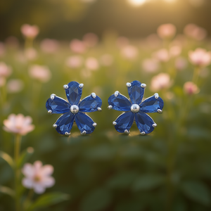Pendientes de Flor Negra con Cristales de Estrás y Engaste de Garra, Joyería Clásica de Moda para Mujer - Product Image 2