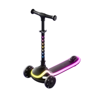 Enfants Scooter Pliant Kick Scooter Hauteur Réglable 3 Roues Enfants Bébé Pied Scooter avec Lumière LED