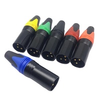Connecteur XLR plaqué or coloré, mâle, 3 broches, connecteur XLR, broches dorées, contact en cuivre, connecteur 3 broches, prise jack mâle pour microphone