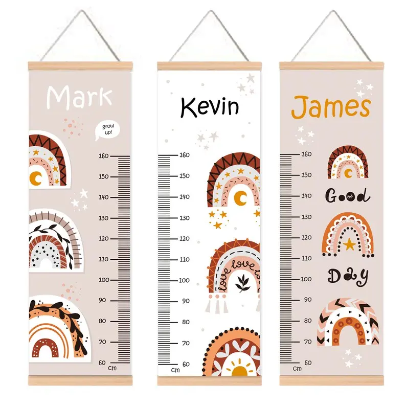 Benutzer definierte Muster oder leere Holz Baby Kinderzimmer Höhe Diagramm Kleiderbügel für Wand dekoration