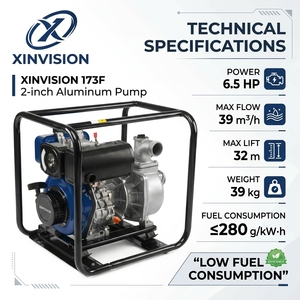 Pompe à eau diesel robuste de 2 pouces 173F 247cc 6HP, hauteur de refoulement 32m, débit élevé 39m³/h pour la construction et l'<span class=keywords><strong>irrigation</strong></span> - Product Image 4