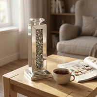 Porte-bougies modernes à profil bas, style glamour, avec accents en cristal pour salle à manger