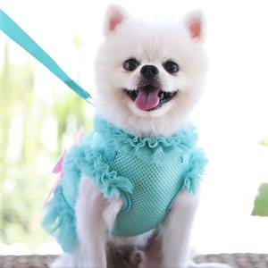 Bernapas mesh anjing dasi kupu-kupu gaun kotak-kotak anjing <span class=keywords><strong>harness</strong></span> tali dada dengan membawa - Product Image 2