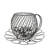 Café Bar bureau décor en forme de fleur grand métal expresso Capsule tasse à café panier de rangement avec tasses 80 K