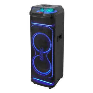 As-828 Dual 10-Inch Portable Outdoor <b>Speaker</b> With Rechargeable Battery And <b>Led</b> Lights For Karaoke Lawn Use - Product Image 4
