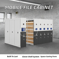 Armoire de classement extérieure en métal au design moderne et intelligent avec système de compactage mobile à roulettes, style panneau pour bureau à domicile