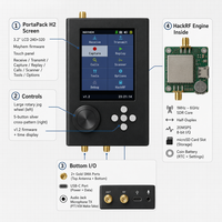 Kit de Radio SDR Portapack H2 HackRF One R9 V2.0.0 1MHz-6GHz Negro + 5 Antenas + TCXO de 0.5ppm