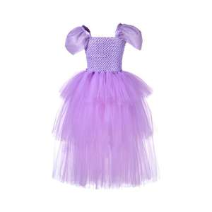 Nouveau Design <span class=keywords><strong>Isabella</strong></span> Cos Costumes Violet Tulle Manches Bouffantes Fille Robes 6 À 14 Ans - Product Image 3