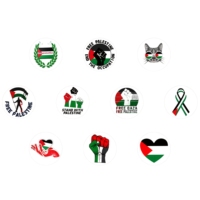 500 autocollants personnalisés par rouleau, motif Palestine, autocollant de voiture Palestine, autocollants imperméables drapeau Palestine pour la décoration