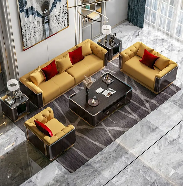 Diseñador de moda conciso moderno espacio de sofá tirar botón sofá muebles de salón