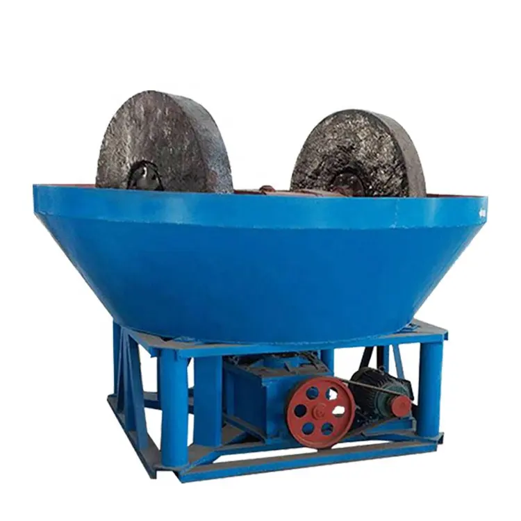 Rectifieuse de minerai d'or de double roue de haute performance moulin humide de casserole de deux rouleaux