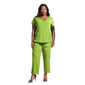 Women's Scrub Set Purple V-Neck Short Sleeve With Pockets Hospital Uniforms - Product Image 2