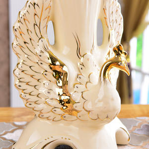 High-grade European-style Ceramic Vase <b>Ornaments</b> Gold-plated <b>Peacock</b> Screen Flower Insert Creative Home Accessories Living Room - Product Image 3