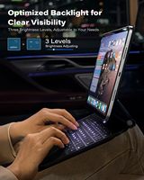 REXIAO iPad Pro 13 pouces (2024 M4) Nouveau clavier mécanique magnétique sans fil ultra-fin étanche avec mécanisme à ciseaux
