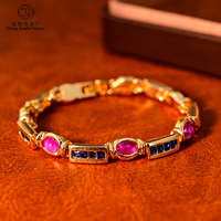 Bracelet vintage plaqué or, bracelet en verre coloré, bijoux tendance, accessoires pour femmes, cadeau