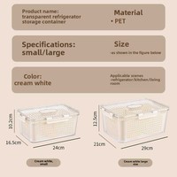 Boîte de rangement pour fruits et légumes en plastique de qualité alimentaire pour réfrigérateur, récipient alimentaire avec panier de drainage