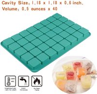 Mity Rain Lot de 2 moules en silicone carrés à 40 cavités pour truffes au chocolat, glaçons de whisky, fondant, bonbons durs et gelées gommeuses