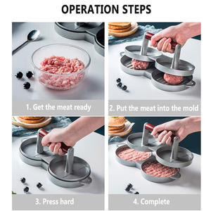<span class=keywords><strong>Presse</strong></span> à hamburgers HYRI populaire en aluminium, <span class=keywords><strong>presse</strong></span> à galettes de viande ronde, moule à hamburgers - Product Image 4