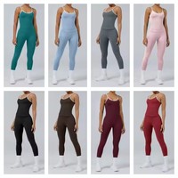 Pakaian Olahraga Wanita Grosir 2 Potong Cepat Kering Tanpa Jahitan Set Pakaian Gym untuk Wanita Set Yoga Fitness Ketat