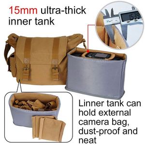 Sac à bandoulière pour appareil photo reflex numérique DSLR SLR léger, imperméable, en nylon, résistant aux chocs, compatible avec Canon, Sony, Nikon, fabriqué en usine BSCI - Product Image 3