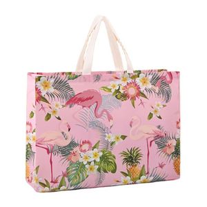 Sac fourre-tout réutilisable imperméable Yy48 avec logos personnalisés, sacs de shopping en PP tissé laminé avec impression personnalisée - Product Image 1