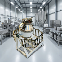 Mélangeur à double cône en acier inoxydable personnalisé avec boîte de vitesses pour le mélange de poudres industrielles, machine à rotation à 360 degrés à haute efficacité
