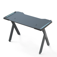 Table de jeu Wquantum Black 256 RGB, design E-Sports avec porte-gobelet et crochet pour casque, bureau de jeu
