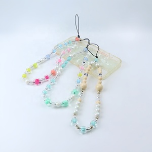 Chaîne de téléphone portable florale à la mode avec perles de cristal lanière anti-chute accessoire bijoux pendentifs pour <span class=keywords><strong>cordon</strong></span> de téléphone pour enfants - Product Image 3