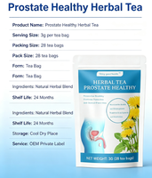 Tisane aux herbes naturelles pour la santé de la prostate des hommes, marque privée, mélange d'herbes pour le soin de la prostate, en sachet, soutient la fonction prostatique