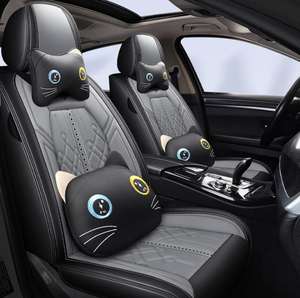 ผ้าคลุมเบาะรถยนต์หนังลินินลายการ์ตูนสำหรับผู้หญิงแมวอุปกรณ์ตกแต่งภายในสำหรับสี่ฤดูกาลสินค้ามาใหม่ - Product Image 2