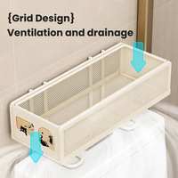 Étagère de rangement pour toilettes en fer épaissi, organisateur de salle de bain sans perçage, antirouille, pour usage domestique