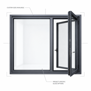 Fenêtre à battant en verre <span class=keywords><strong>fixe</strong></span> Hangxing, gris foncé, cadre étroit, ouverture vers l'extérieur, pour architectes, constructeurs, vente en gros en usine - Product Image 4