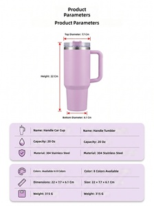 Custom Logo 20oz <b>Reusable</b> 304 Stainless Steel Vacuum Insulated Tumbler <b>with</b> Handle Straw <b>Lid</b> Car Coffee Mug Sports Water Bottle - Product Image 3
