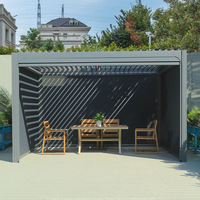 Pergola moderne en alliage d'aluminium à lames orientables pour cour extérieure, auvent pare-soleil, véranda de jardin, pavillon de loisirs, maison intelligente