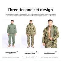 Veste bomber en polaire camouflage imperméable à capuche sportive G8 pour homme, coupe ample, trois en un, pour la randonnée, le ski, résistante au froid, hiver