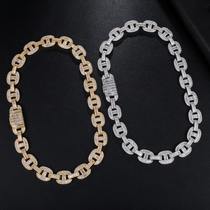 Colliers en argent plaqué 30 cm pour hommes, bijou à dos ouvert, Baguette cubaine, Miami - Product Image 5