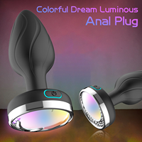 Großhandel 10-Modus LED-Lichter Analplug Vibrator Masturbatoren Fernbedienung Butt Plug Sexspielzeug für Frauen und Männer