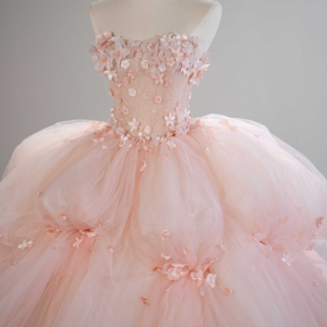 Robes de bal à volants avec fleurs 3D et dos lacé en dentelle, pour soirées formelles, Sfy221 - Product Image 5